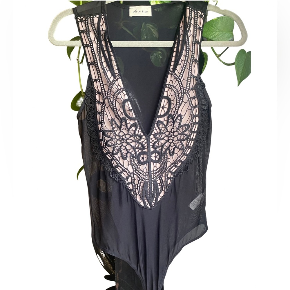 Olive Tree - Sheer Lace Body Suit